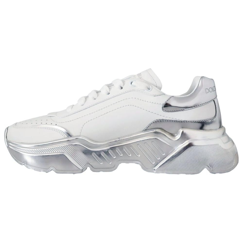 Dolce & Gabbana White Calfskin Men Sneaker Dolce & Gabbana Light Gray