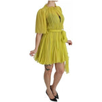 Dolce & Gabbana Yellow Shift A-line Silk Gown Dress DR2043-40
