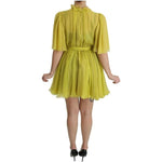 Dolce & Gabbana Yellow Shift A-line Silk Gown Dress DR2043-40