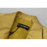 Dolce & Gabbana Gold Satin Long Sleeves Blazer Coat Jacket JKT3490-40