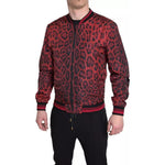 Dolce & Gabbana Red Leopard Bomber Short Coat Jacket JKT3639-46