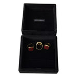 Dolce & Gabbana Gold Brass LOVE Enamel Set of 3 Ring SMYK1027