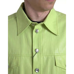 Dolce & Gabbana Green Cotton Collared Casual Button Down Shirt TSH84155-41