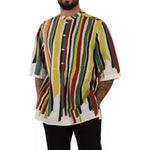Dolce & Gabbana Multicolor Striped Linen Cotton Shirt TSH7536-40