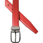 Dolce & Gabbana Red Leather Silver Metal Buckle Belt Men BEL9188-95