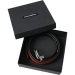 Dolce & Gabbana Red Leather Silver Metal Buckle Belt Men BEL9188-95