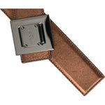 Dolce & Gabbana Metallic Bronze Leather Square Metal Buckle Belt BEL9197-85