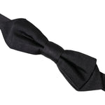 Dolce & Gabbana Black Silk Adjustable Neck Men Bow Tie FT3837