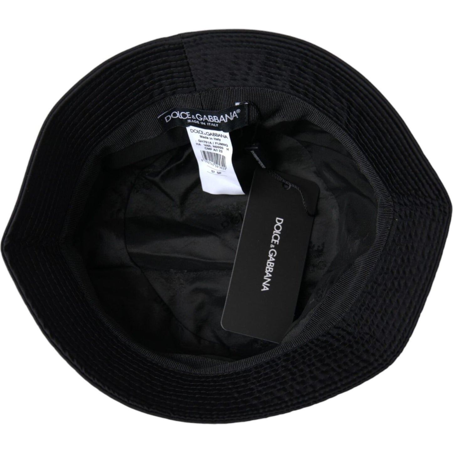 Dolce & Gabbana Black Wide Brim Cap Bucket Hat Men