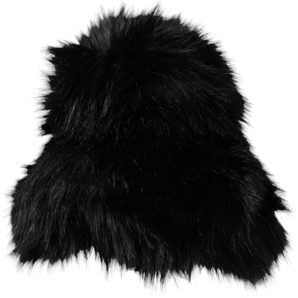 Dolce & Gabbana Black Faux Fur Womens Bucket Hat HAT9568-56