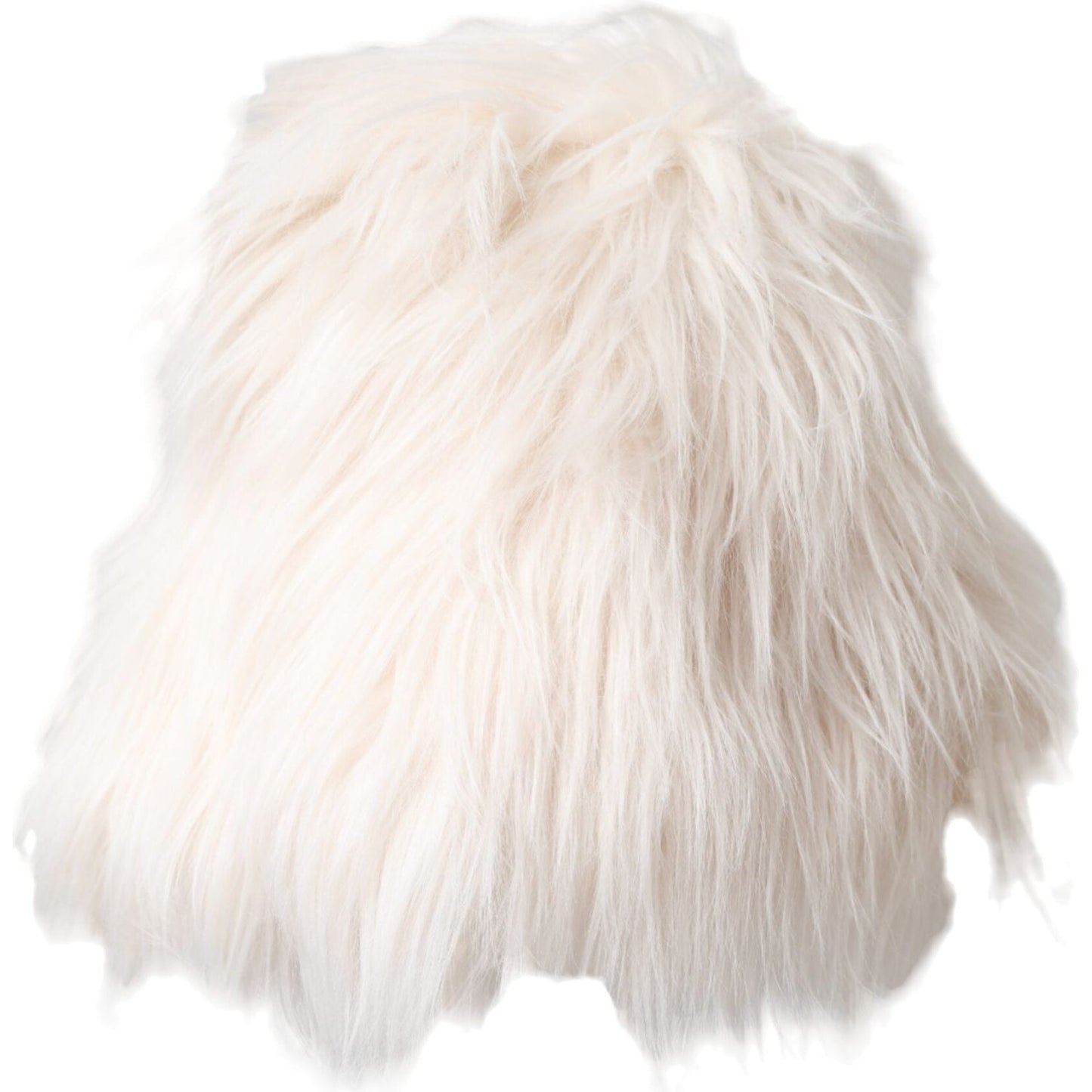 Dolce & Gabbana White Acrylic Fur Womens Bucket Hat Dolce & Gabbana Antique White