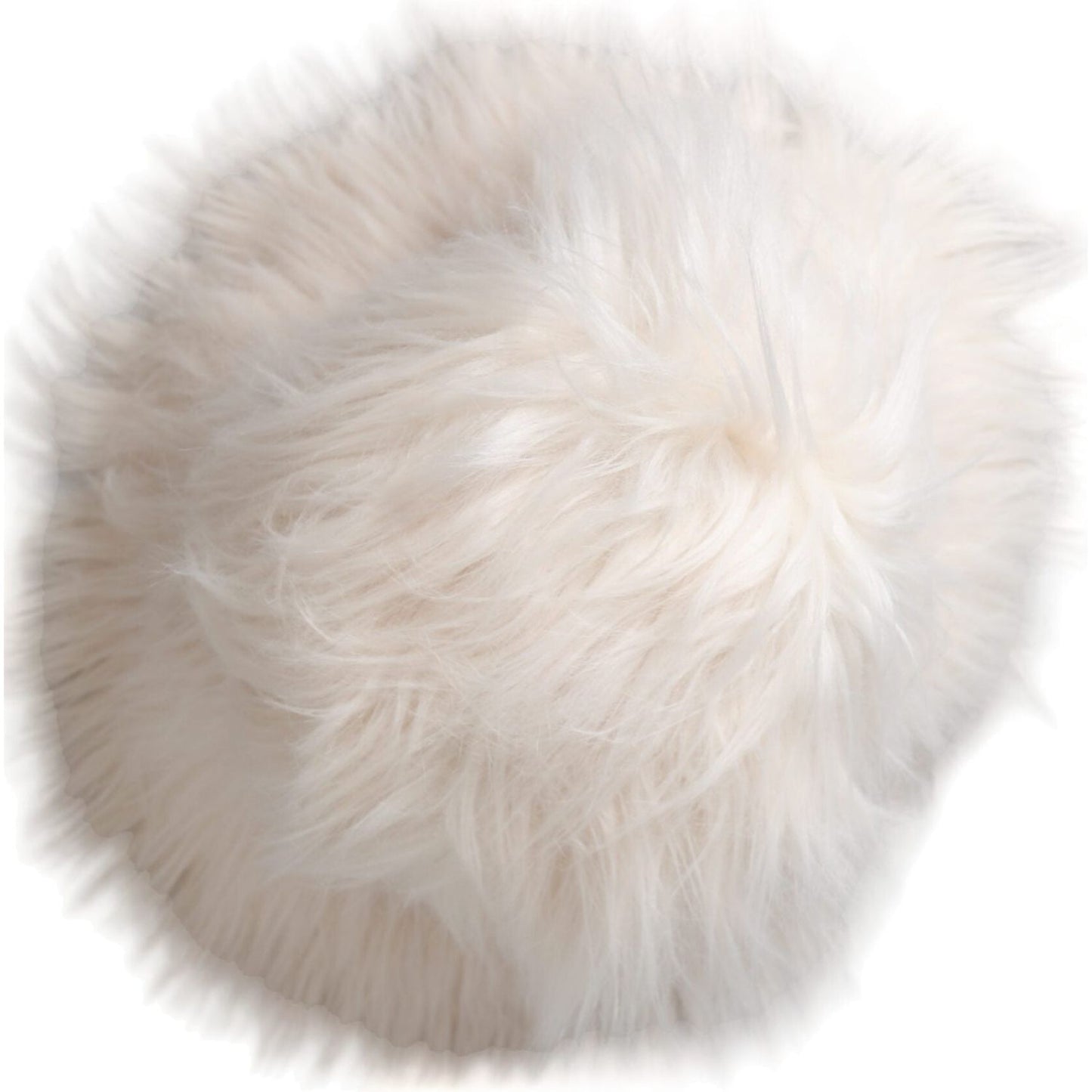 Dolce & Gabbana White Acrylic Fur Womens Bucket Hat Dolce & Gabbana Light Gray