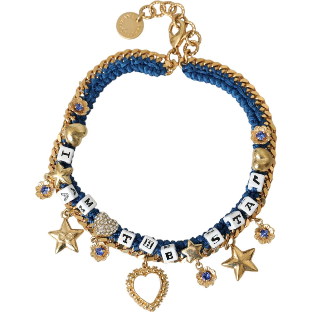 Dolce & Gabbana Gold Tone Brass Chain Iam The Star Bracelet SMY10309