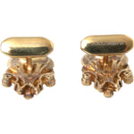 Dolce & Gabbana Gold Tone 925 Sterling Silver Crystal Cufflink SMY10176