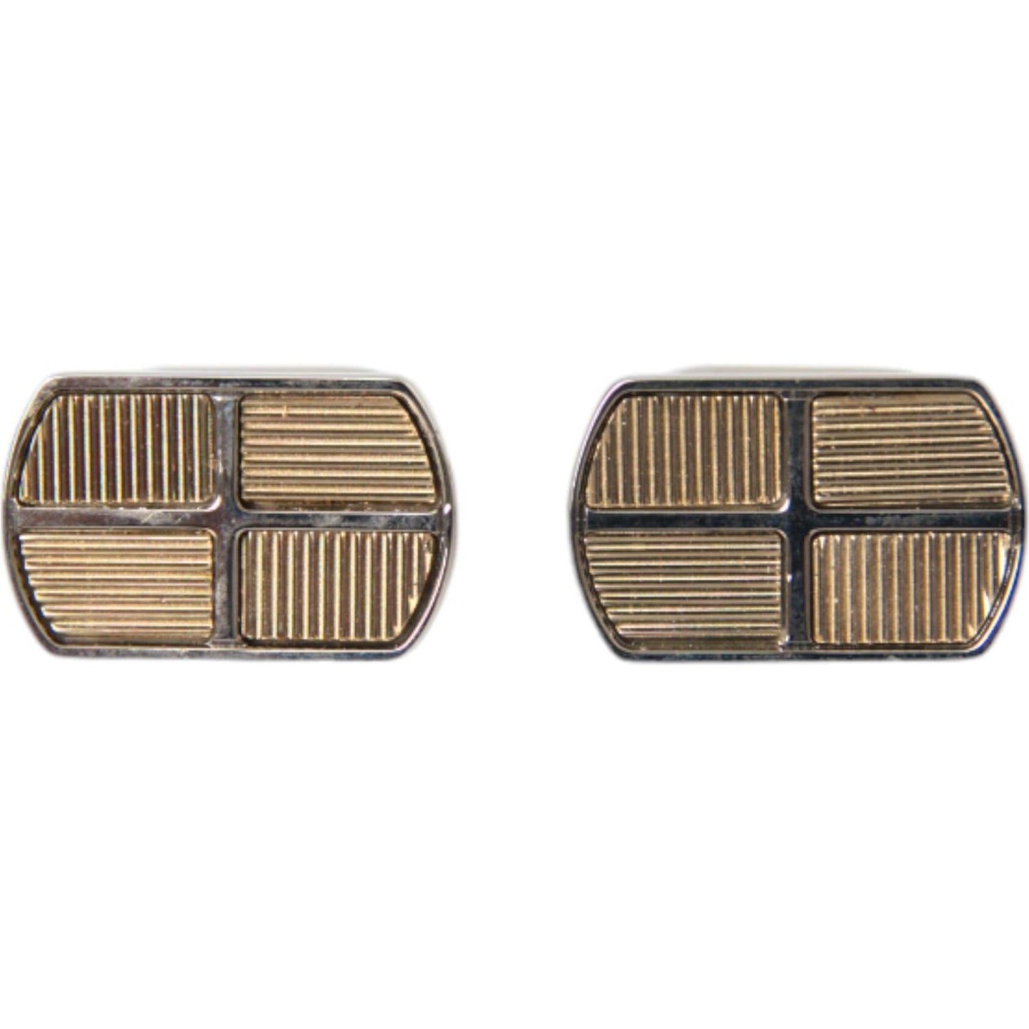 Dolce & Gabbana Silver Gold Plated Metal Brass Pin Cufflinks SMY10215
