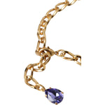 Dolce & Gabbana Gold Brass Crystal Purple Pink Pearl Pendants Necklace SMY10288