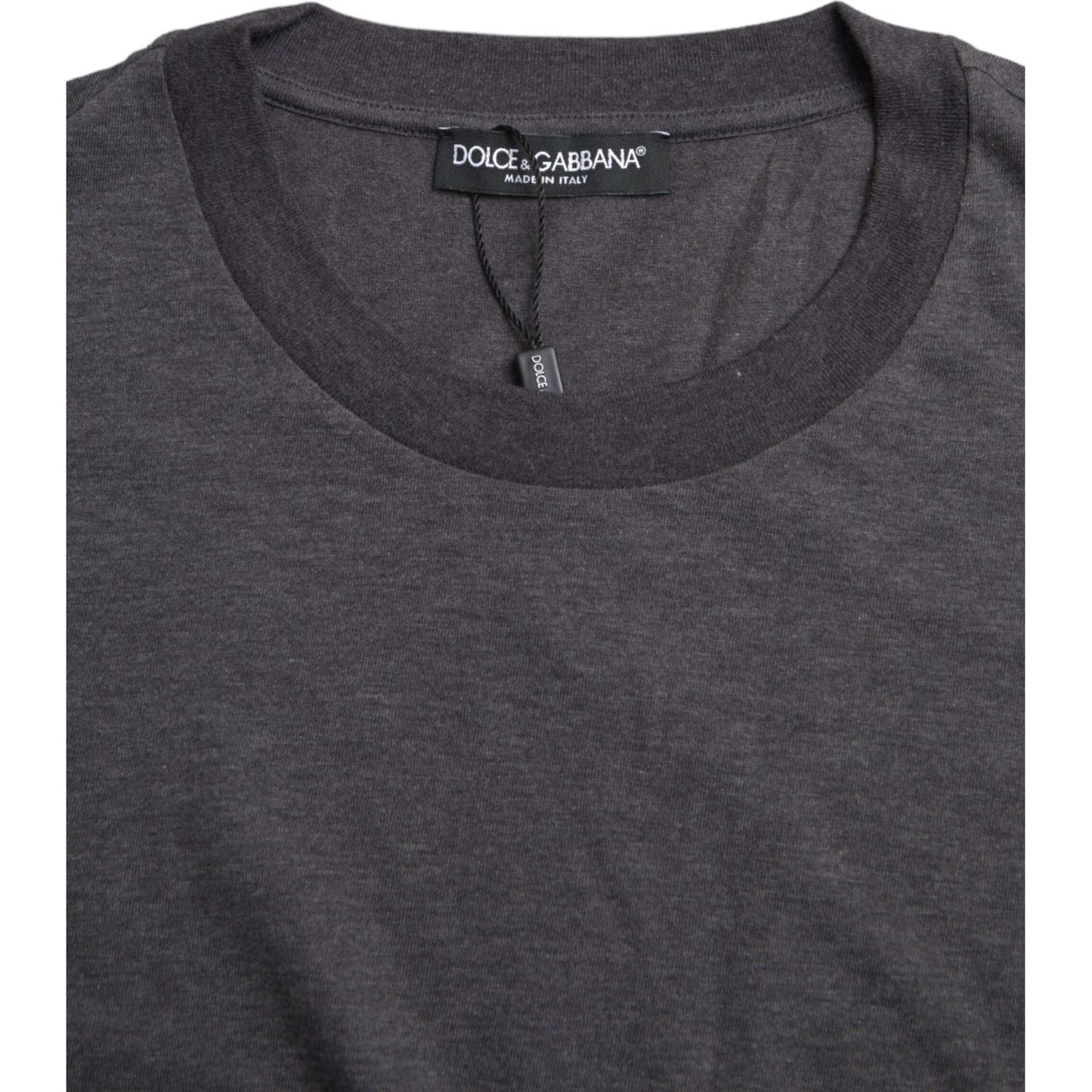 Dolce & Gabbana Gray Cotton Round Neck Short Sleeve T-shirt TSH86256-48
