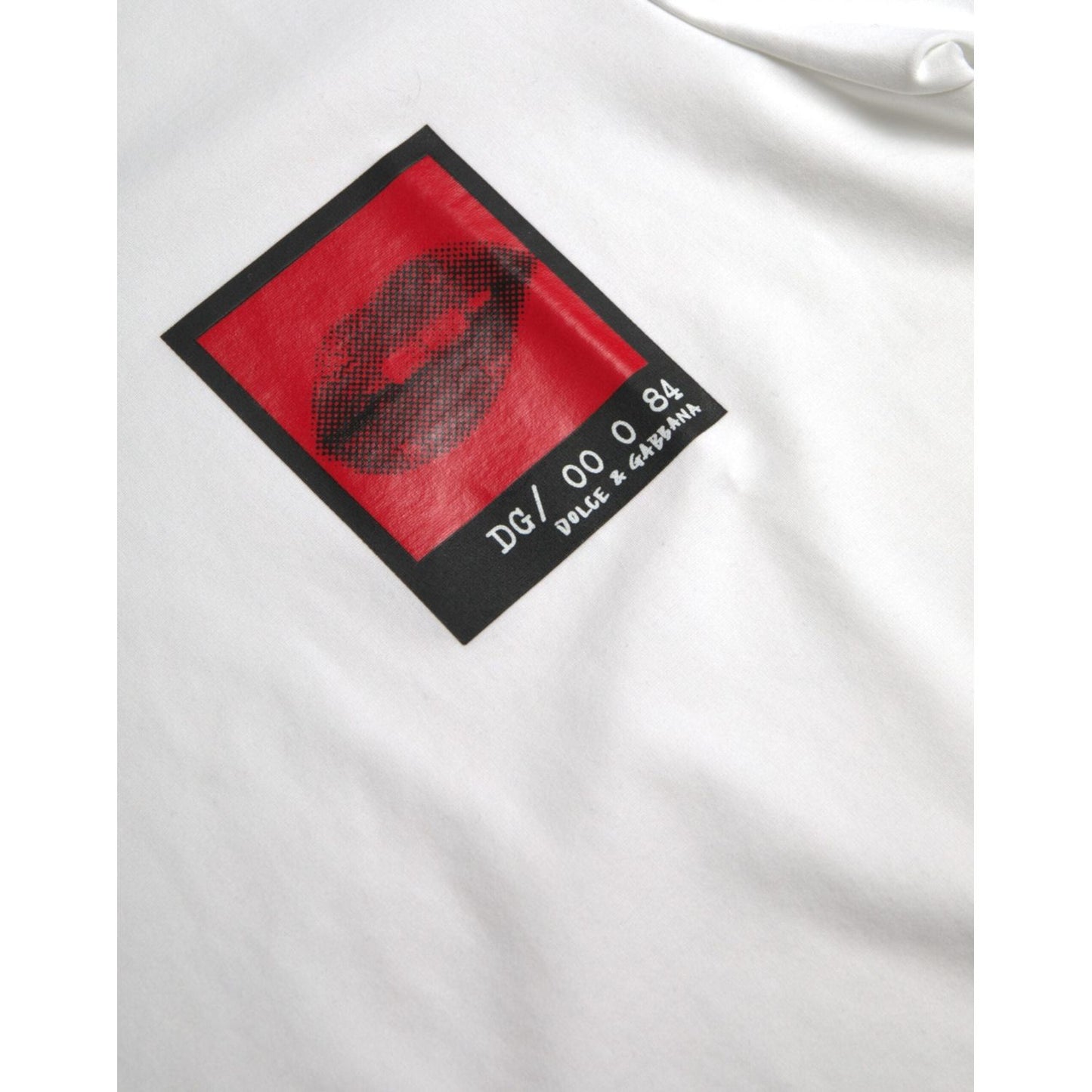 Dolce & Gabbana White Red Lips Print Cotton Men T-shirt Dolce & Gabbana Light Gray