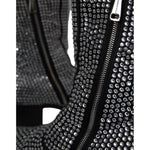 Dolce & Gabbana Black Rhinestone Crystal Chelsea Boots Shoes MV5722-45