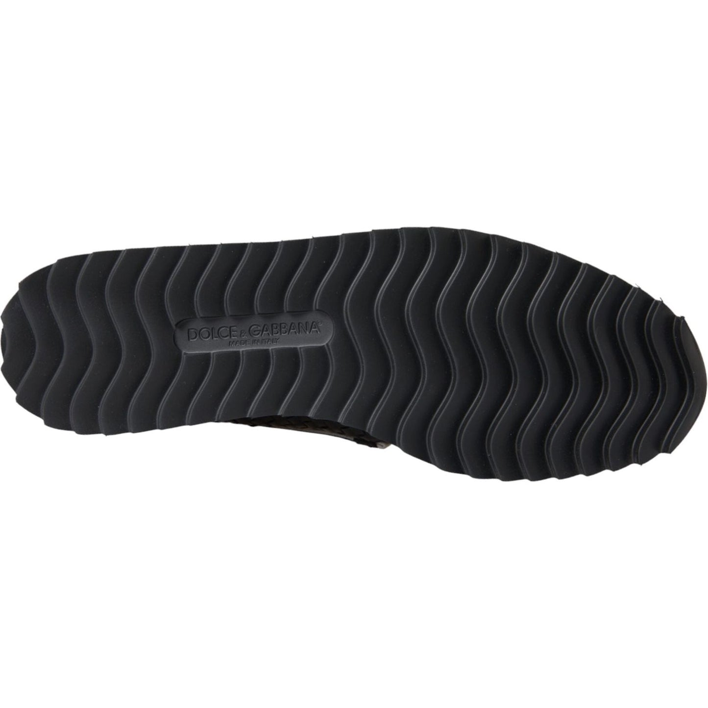 Dolce & Gabbana Black Woven Buffalo Leather Men Loafers Shoes Dolce & Gabbana Dark Slate Gray