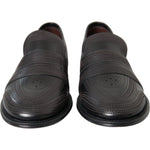 Dolce & Gabbana Black Brown Leather Loafer Men Dress Shoes MV5678-39
