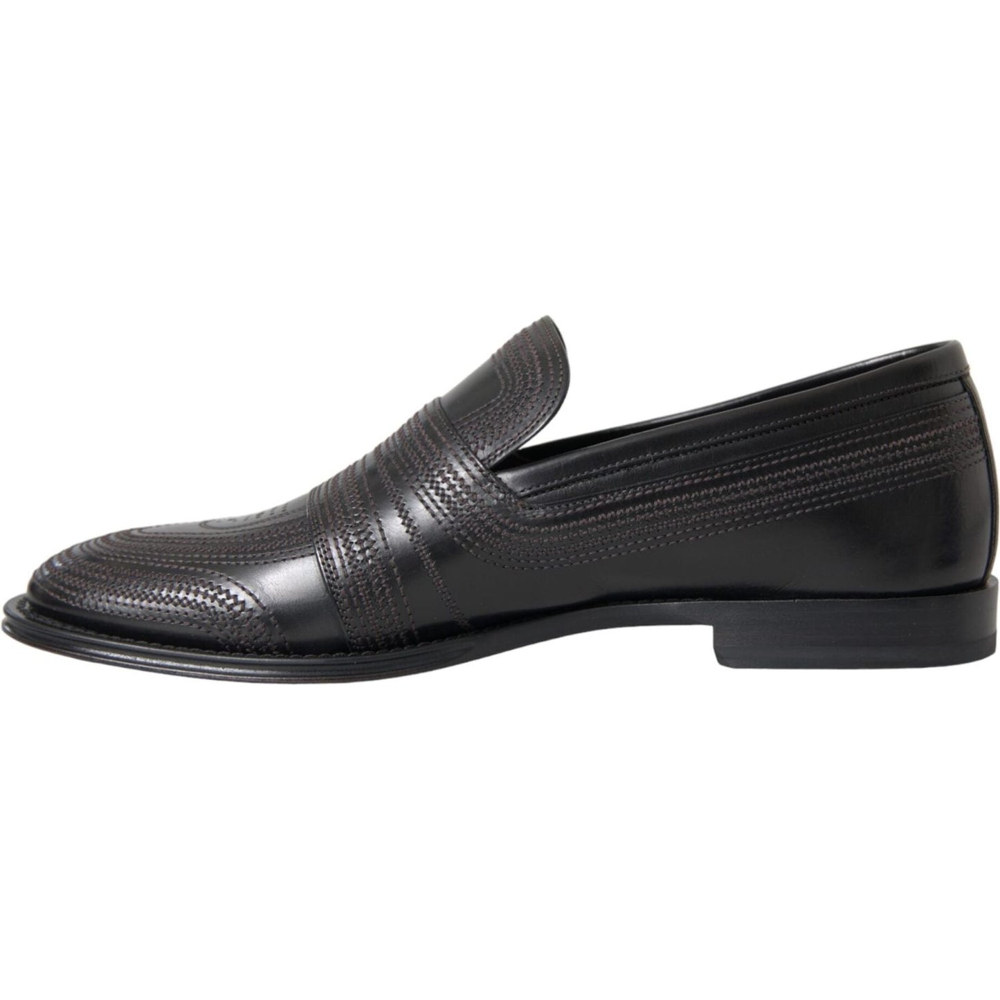 Dolce & Gabbana Black Brown Leather Loafer Men Dress Shoes MV5678-39