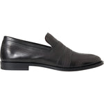 Dolce & Gabbana Black Brown Leather Loafer Men Dress Shoes MV5678-39
