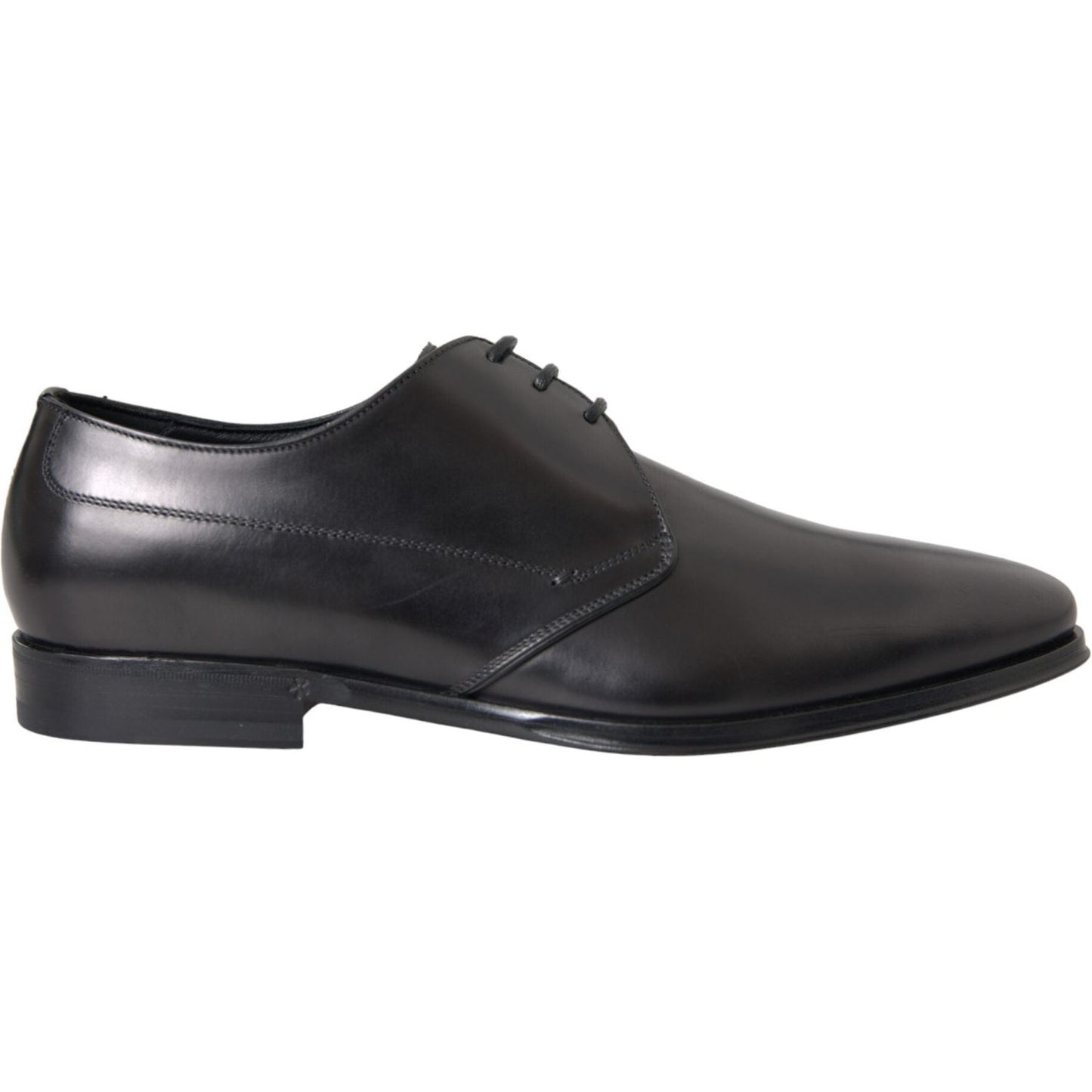 Dolce & Gabbana Black Leather Derby Formal Dress Men Shoes Dolce & Gabbana Dark Slate Gray