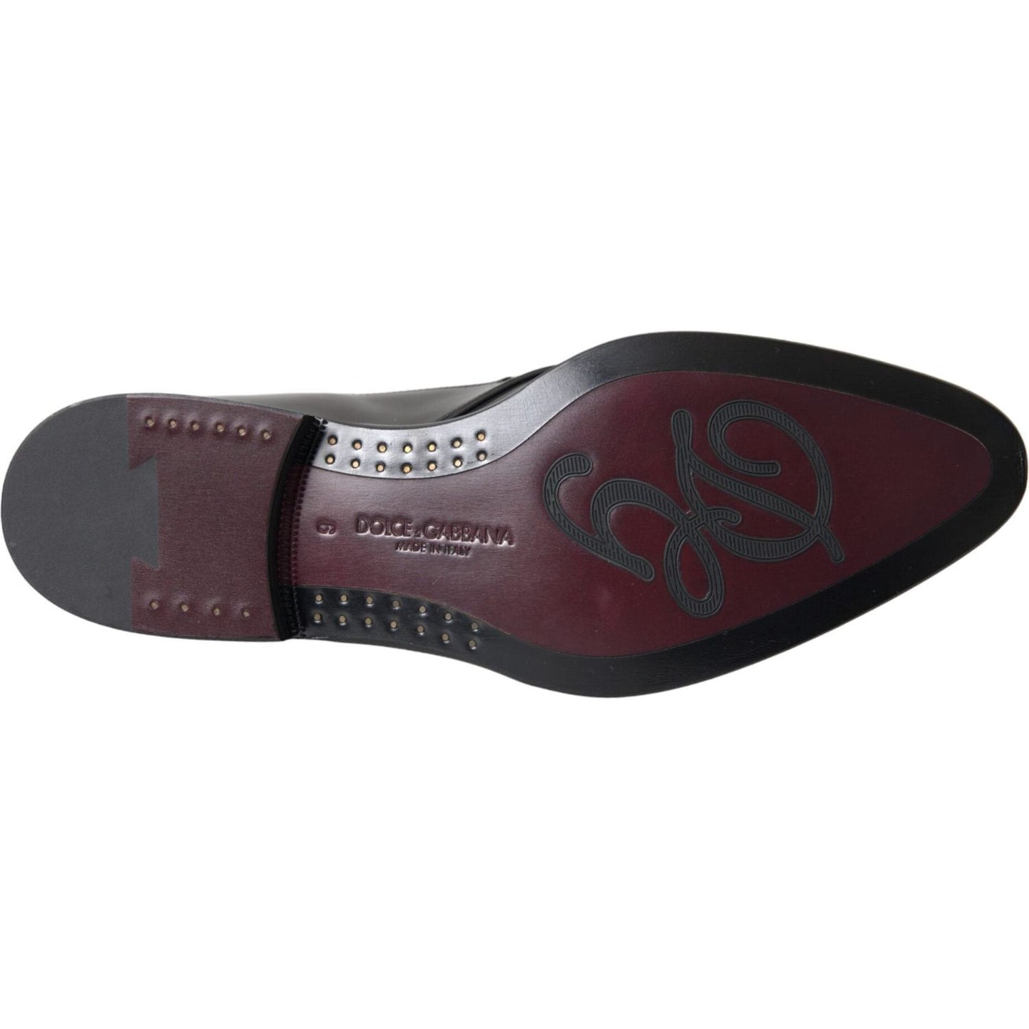 Dolce & Gabbana Black Leather Derby Formal Dress Men Shoes Dolce & Gabbana Dark Slate Gray