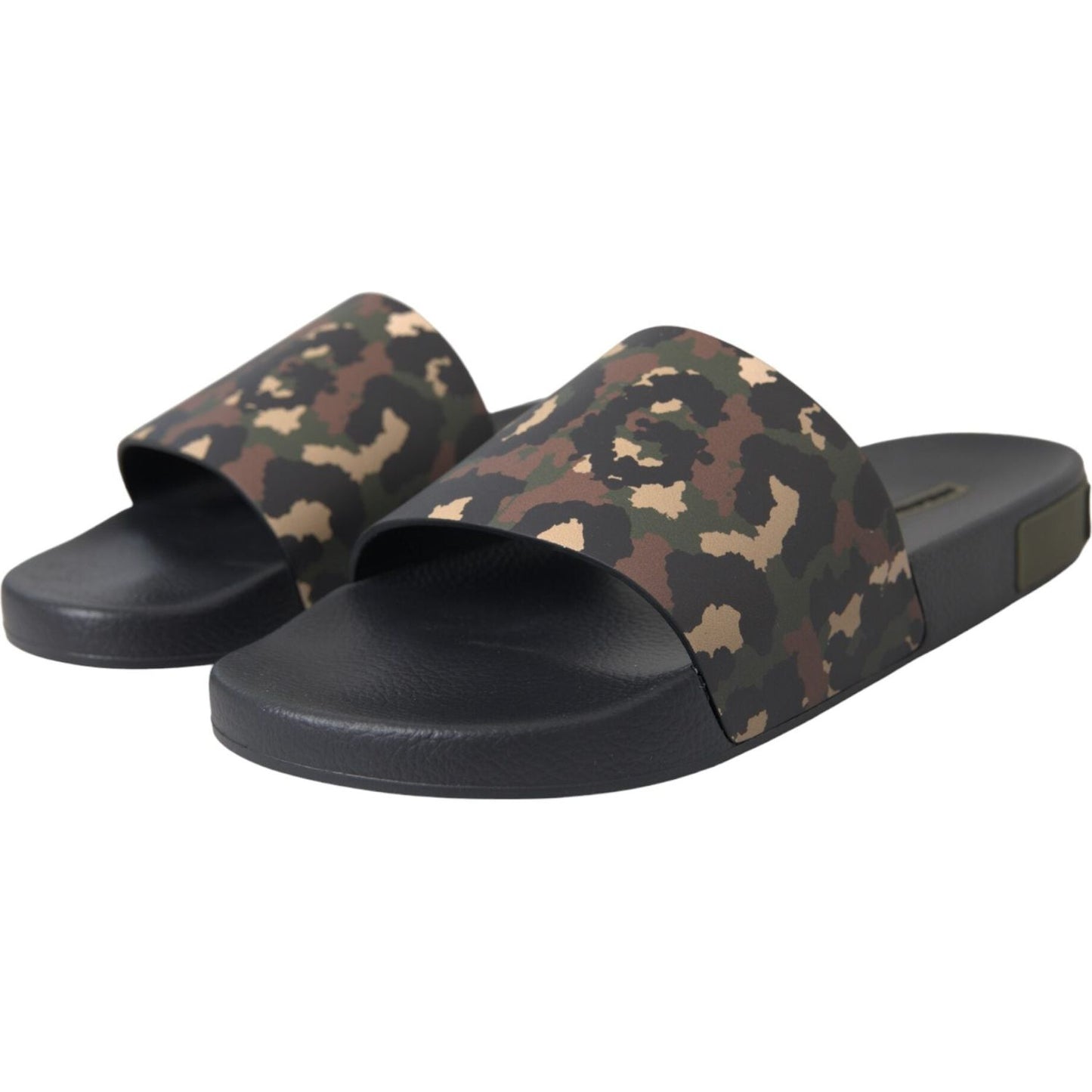 Dolce & Gabbana Multicolor Camouflage Leather Beachwear Men Shoes MV5673-41