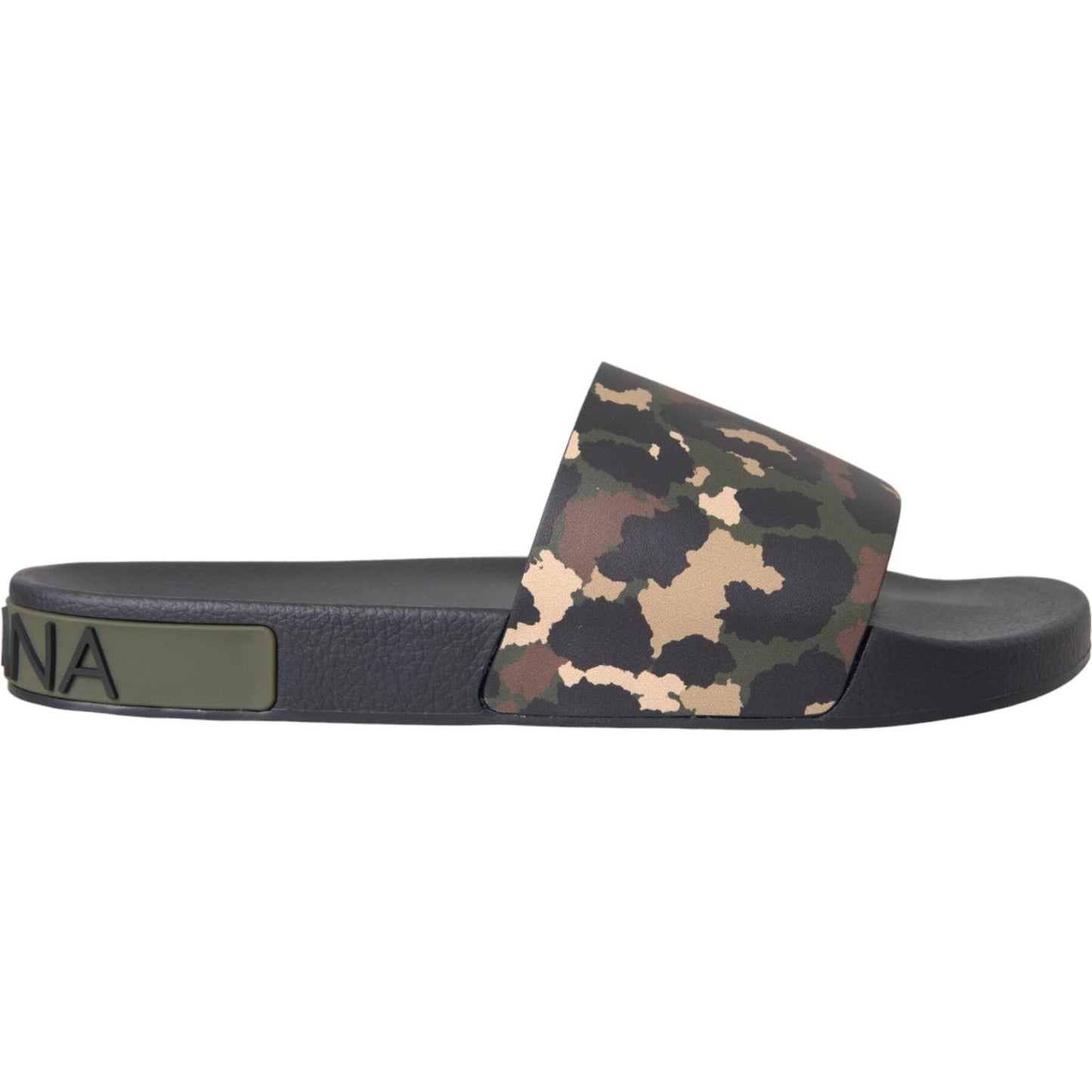 Dolce & Gabbana Multicolor Camouflage Leather Beachwear Men Shoes MV5673-41