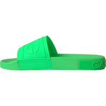 Dolce & Gabbana Green Leather Slides Sandals Beachwear Shoes MV5693-42