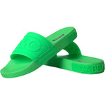 Dolce & Gabbana Green Leather Slides Sandals Beachwear Shoes MV5693-42