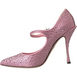 Dolce & Gabbana Pink Strass Crystal Heels Pumps Shoes LA11007-39