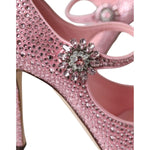 Dolce & Gabbana Pink Strass Crystal Heels Pumps Shoes LA11007-39