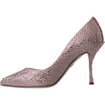 Dolce & Gabbana Pink Strass Crystal Heels Pumps Shoes LA11218-38.5