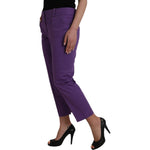 BENCIVENGA Purple Cotton MidWaist Straight Cropped Pants PAN74065-48