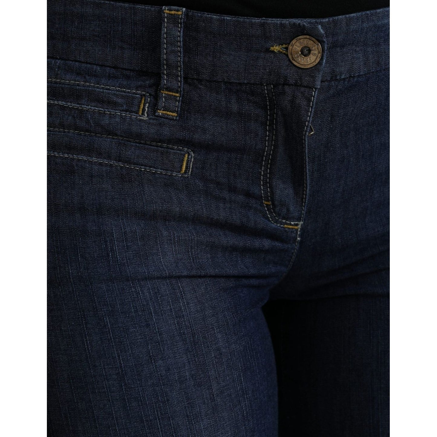 PLEIN SUD Dark Blue Cotton Bootcut Denim Jeans PLEIN SUD Black