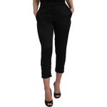 Ermanno Scervino Black High Waist Capri Cropped Pants PAN74690-42