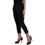 Ermanno Scervino Black High Waist Capri Cropped Pants PAN74690-42