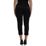 Ermanno Scervino Black High Waist Capri Cropped Pants PAN74690-42