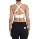Versace White Viscose Bustier Sleeveless Cropped Top TSH84055-42