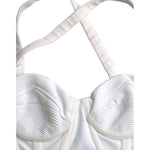 Versace White Viscose Bustier Sleeveless Cropped Top TSH84055-42