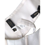 Versace White Viscose Bustier Sleeveless Cropped Top TSH84055-42