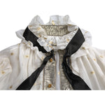 Dolce & Gabbana Off White Silk Blend Ascot Collar Blouse Top TSH851999-42