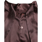 Dolce & Gabbana Brown Ascot Collar Long Sleeve Top Blouse TSH852022-48