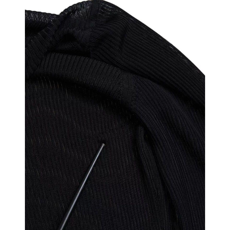 Dolce & Gabbana Black Viscose Turtle Neck Pullover Sweater Dolce & Gabbana Black
