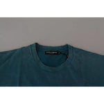 Dolce & Gabbana Blue Logo Print Crewneck Tee Cotton T-shirt TSH83080-44