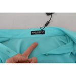 Dolce & Gabbana Blue Collar Long Sleeve Blouse Silk Top TSH83197-40