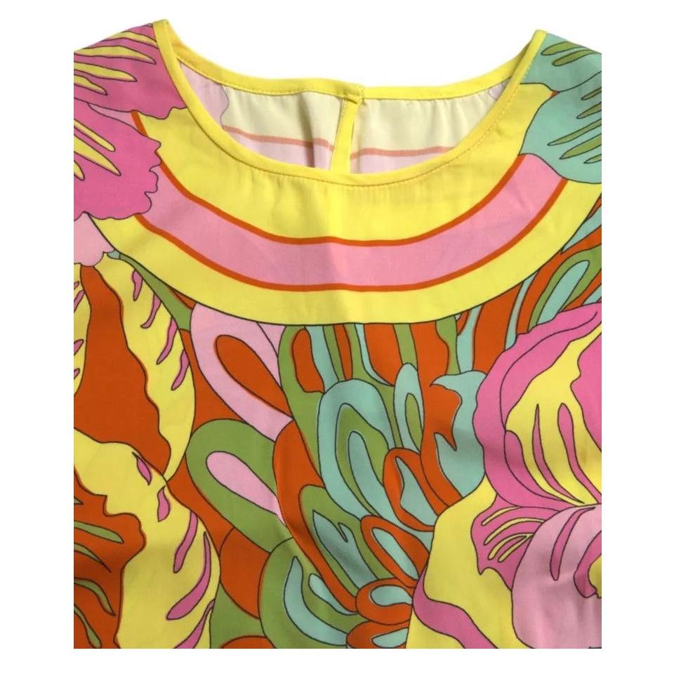 Dolce & Gabbana Multicolor Floral Silk Sleeveless Tank Top Dolce & Gabbana Rosy Brown